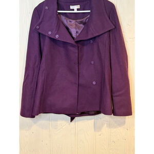 KENAR Women's Purple Pea Coat Large